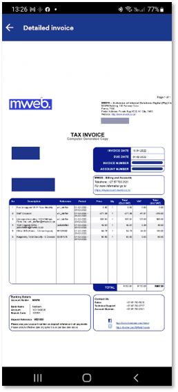How to Manage your Billing with the Mweb Mobile App