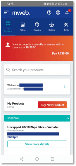How to Manage your Billing with the Mweb Mobile App