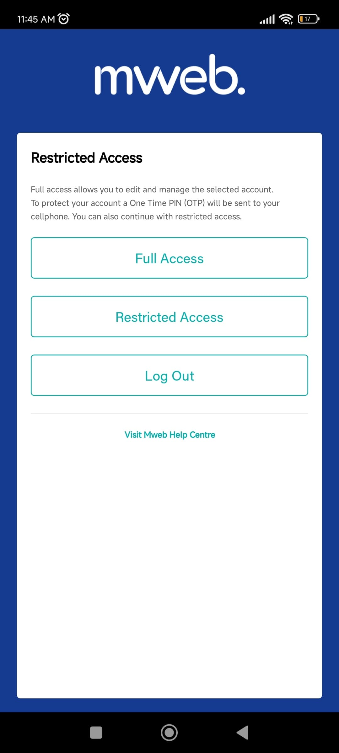 How to Login With the Mweb Mobile App