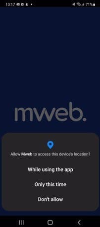 How to Login with the Mweb Mobile App
