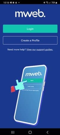 How to Login with the Mweb Mobile App