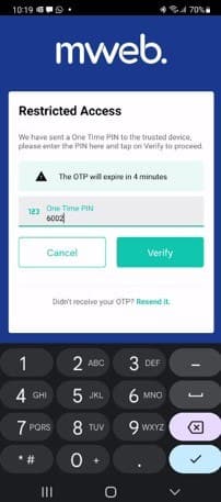 How to Login with the Mweb Mobile App