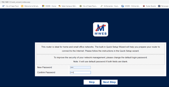 How to Setup your Mweb Wr7010 Fibre Router