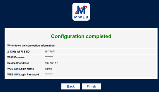 How to Setup your Mweb Wr7010 Fibre Router