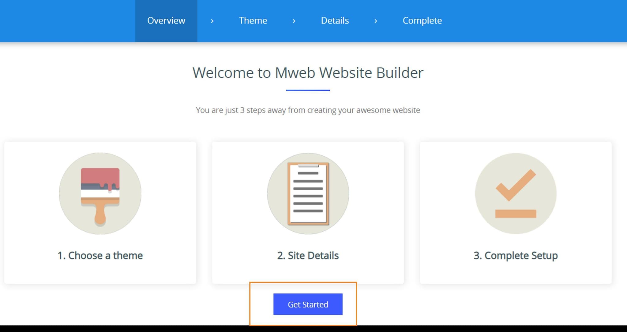 Build and manage your website with Mweb sitebuilder