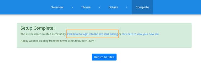 Build and manage your website with Mweb sitebuilder