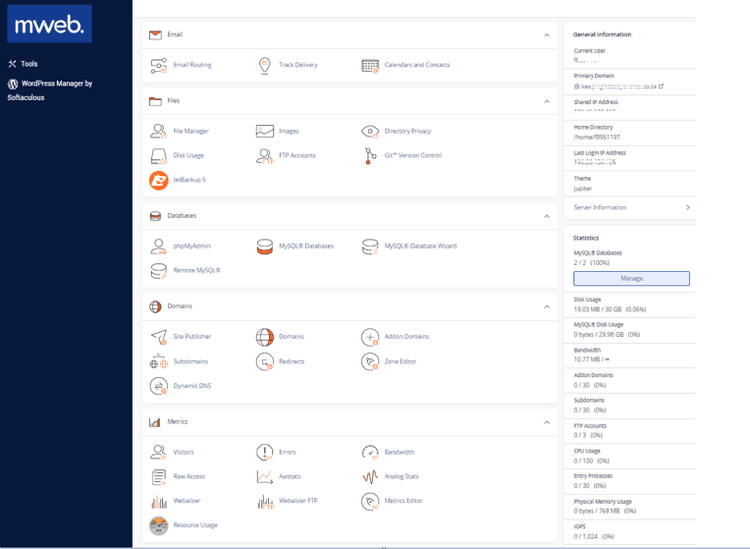 How to sign in to Cpanel with your Mweb Hosting Product