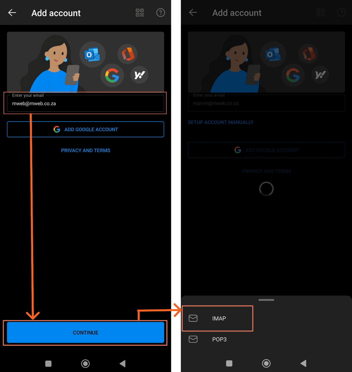 How to Set Up Your Mweb Email on the Outlook App for Android
