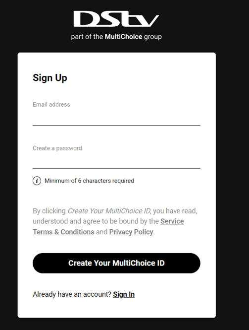 How to set up Your DStv Account